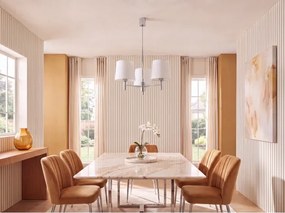 Brilagi - Lustră pe tijă MONTE 3xE27/60W/230V crem/crom lucios