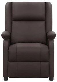 337048 vidaXL Scaun rabatabil, maro, piele naturală