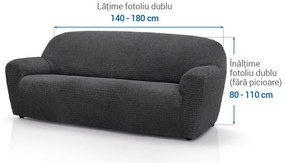 Huse super elastice RUBINIA antracit fotoliu dublu (l. 140 - 180 cm)