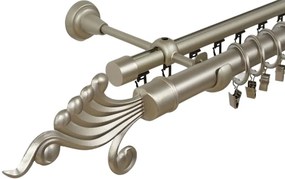 Galerie dubla venus , teava neteda si profil,grosime 25 si 19mm, crom mat (Alege marime: 240 cm)