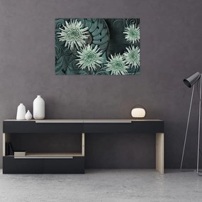 Tablou - Flori verzi (90x60 cm)