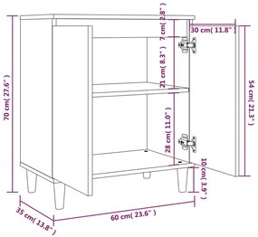 Servanta, stejar maro, 60x35x70 cm, lemn prelucrat 1, Stejar brun