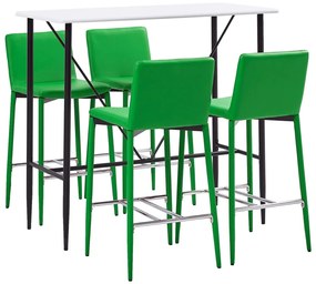 Set mobilier de bar, 5 piese, verde, piele ecologica Verde, 5