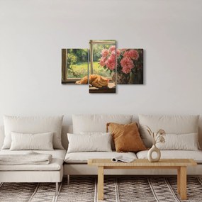 Tablou - Pisică la fereastră (90x60 cm)