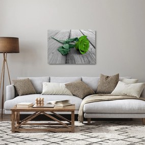 Tablou pe sticlă - Trandafir verde (70x50 cm)