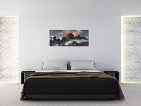 Tablou - Dolomiți Italieni ascunși în ceață (120x50 cm)