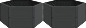 vidaXL Jardiniere de grădină, 2 buc., antracit, PP