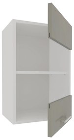 Corp haaus Karo, O Usa, cu sticla, Gri Lucios/Alb, MDF, 40 x 30 x 60 cm