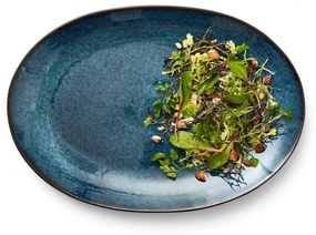 Farfurie neagră/albastră din gresie Gastro Dark Blue/Black – Bitz