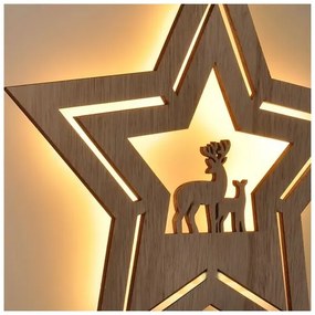 Decorațiune LED de Crăciun LED/2xAA lemn stea Solight 1V261