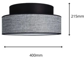 Plafonieră GRACE 1xE27/60W/230V negru/gri