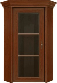 Vitrina KENT ENAD1WN, castan, PAL/sticla securizata, 59x59x115 cm