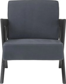 Fotoliu design modern LUX din piele naturala Felippe, albastru 114505 HZ