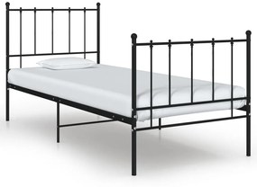 324946 vidaXL Cadru de pat, negru, 90x200 cm, metal