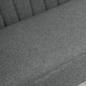 HOMCOM Canapea Moderna Desing Minimalist din Material Textil si Lemn fara Cotiere, Gri inchis 117x56.5x77cm