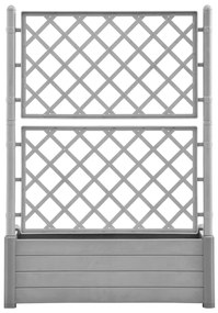 Jardiniera de gradina cu spalier, gri piatra, 100x43x142, PP 1, Gri, 100 x 43 x 142 cm