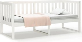 vidaXL Pat de zi fără saltea alb 75x190 cm lemn masiv de pin