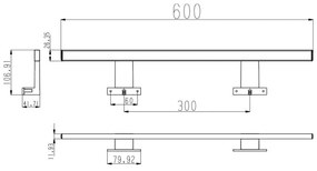 Lampă LED Luxx 600mm neagră