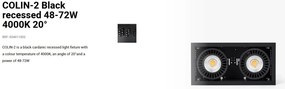 Spot LED incastrabil COLIN-2 Black recessed 48-72W 4000K 20°
