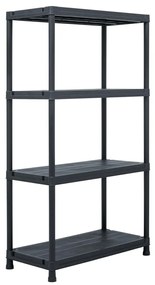 vidaXL Raft de depozitare, negru, 60 x 30 x 138 cm, plastic, 100 kg