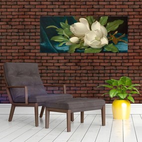 Tablou - Martin Johnson Heade, Giant Magnolias on a Blue Velvet Cloth, reproducere (120x50 cm)