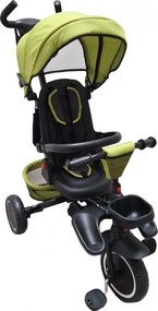 Tricicleta pliabila cu copertina Baby Care™ Folding Trike, Roti din spuma cauciucata EVA, Pedale si maner pentru parinti, Scaun reversibil cu rotire