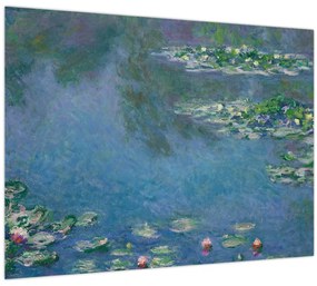 Tablou pe sticlă - Claude Monet, Water Lilies, reproducere (70x50 cm)