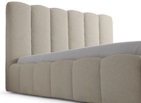 Pat tapițat Aura 160x200 cu spațiu depozitare - bouclé bej Quelle 05