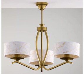 Jupiter 2109 - Lustru pe tijă KASZMIR 3xE27/15W/230V alb/auriu/decor de marmură
