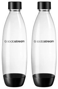 Set de sticle de carbonatare SodaStream Fuse, 1 l, 2 buc, fără BPA, compatibile cu DUO, ART, TERRA, GAIA, negru