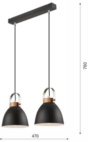 Lustr pe cablu DANIELLE 2xE27/60W/230V