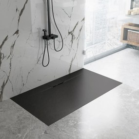 Cadita pentru dus Bazalt Long neagra 90x120