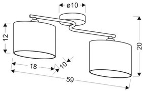 Lustră aplicată BAN 2xE14/40W/230V