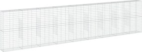 vidaXL Coș gabion cu capac, argintiu, 900x50x200 cm, fier galvanizat