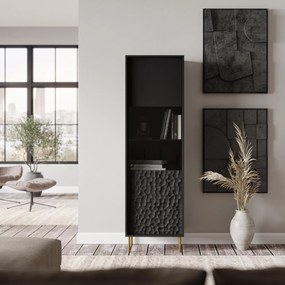 Vitrina Bullet W-1 H185 cm negru/auriu