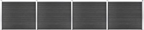 vidaXL Set panouri gard, 699x146 cm, gri, WPC