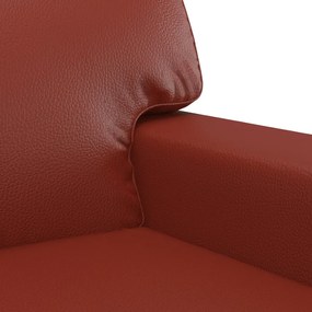 Canapea cu 3 locuri, rosu vin, 180 cm, piele ecologica Bordo, 214 x 77 x 80 cm