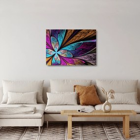 Tablou pe sticlă - Floare, abstracție (70x50 cm)