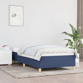 347131 vidaXL Cadru de pat, albastru, 90x190 cm, material textil