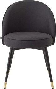 Set de 2 scaune design LUX Cooper, piele sintetica gri