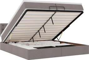 vidaXL Cadru de pat otoman cu saltea Taupe 200x200 cm Material