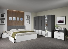 Set dormitor complet Gri Antracit cu Alb - Sidney - C43
