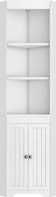 Dulap înalt pentru baie cu trei rafturi deschise, 49,5x35x170 cm, Alb