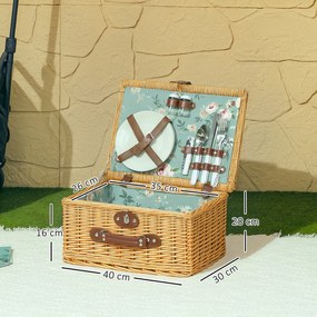 Coș picnic Outsunny maro deschis | Aosom Romania