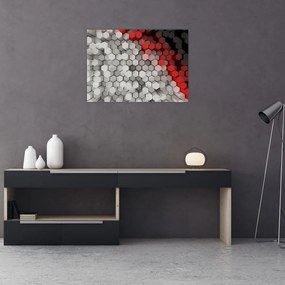 Tablou pe sticlă - 3D hexagoane (70x50 cm)