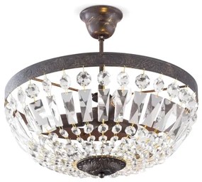 Lustră de cristal pe tijă Orion DL 7-487/3 ARILA 3xE14/40W/230V d. 40 cm maro/patină