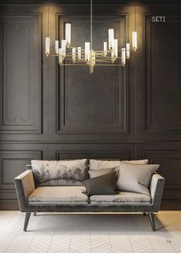 Candelabru modern realizat manual din alama Seti 8L
