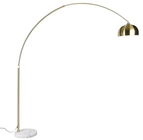 Lampă arc din alamă cu bază din marmură albă reglabilă - XXL