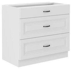 Dulap inferior de bucătărie cu sertare Vintageline 80 D 3S BB (Alb) . 1103343