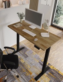 Masă PC electrică Natura 140 (Stejar + Negru). Promo -7%. 1124885